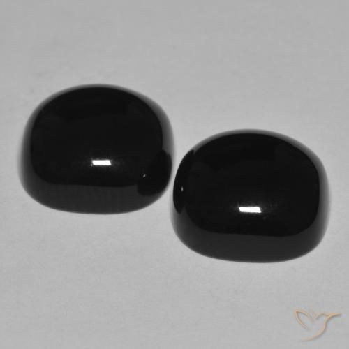 Pedras preciosas de Ônix Preto natural de 9.56 ct, Almofada, Opaco