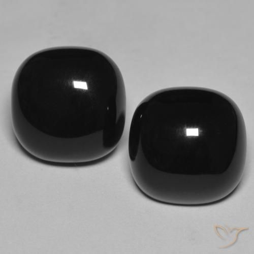 9.56ctw Natural Preto Ônix, Almofada, Opaco