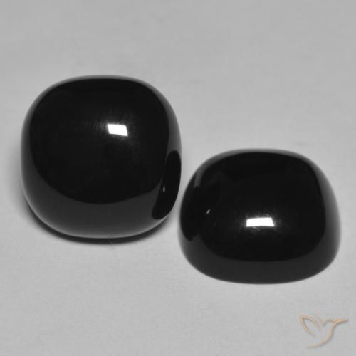 Pedras preciosas de Ônix Preto natural de 9.56 ct, Almofada, Opaco