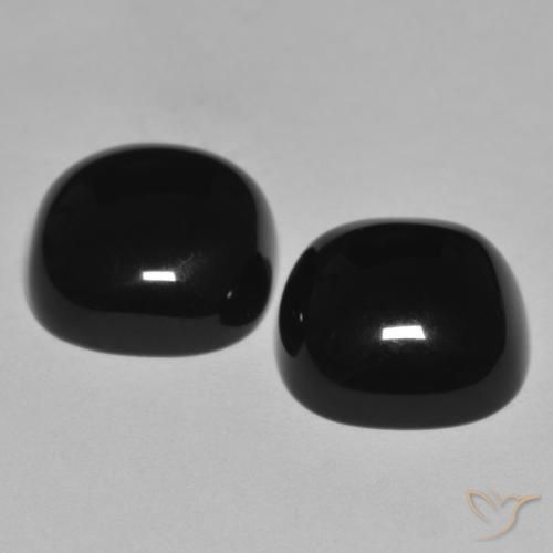 Pedras preciosas de Ônix Preto natural de 9.56 ct, Almofada, Opaco