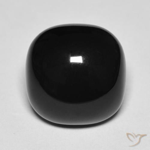 Ônix Preto Natural 4.74ct, Almofada, Opaco