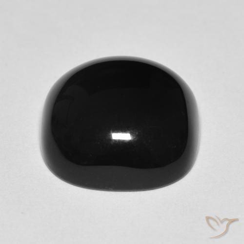 Ônix Preto Natural 4.74ct, Almofada, Opaco