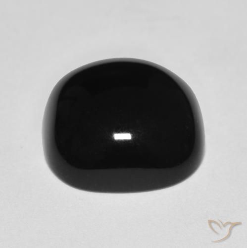 Ônix Preto Natural 4.51ct, Almofada, Opaco