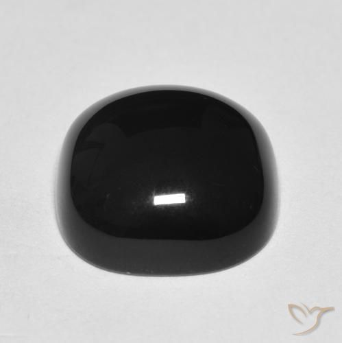 Ônix Preto Natural 4.81ct, Almofada, Opaco