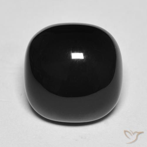 Ônix Preto Natural 4.78ct, Almofada, Opaco