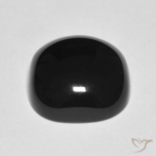 Ônix Preto Natural 4.78ct, Almofada, Opaco