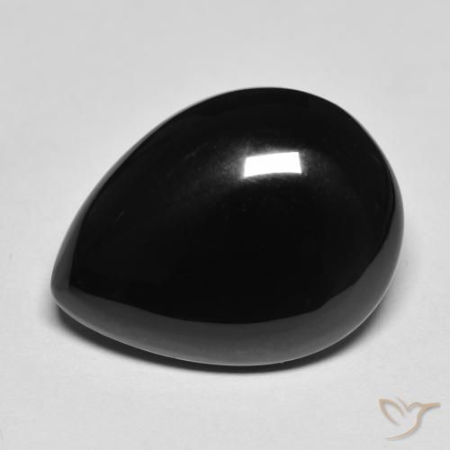 Ônix Preto Natural 10.74ct, Formato de pêra, Opaco