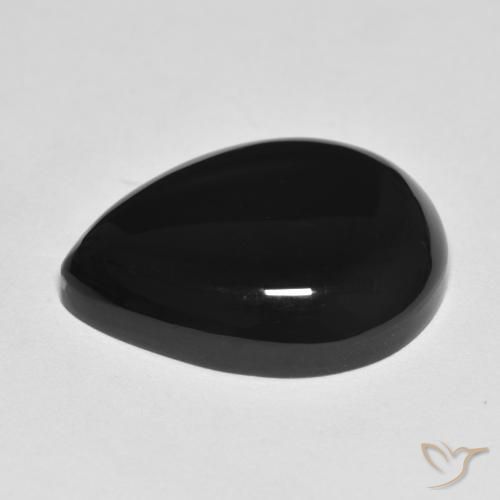 Ônix Preto Natural 10.74ct, Formato de pêra, Opaco