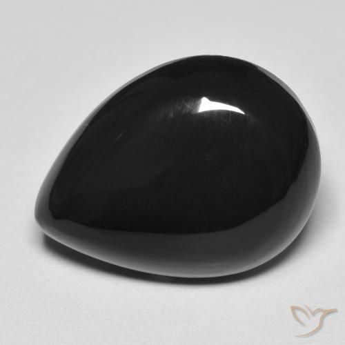 Ônix Preto Natural 10.39ct, Formato de pêra, Opaco