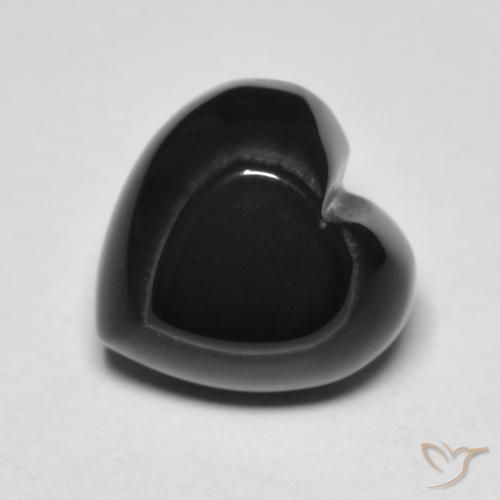 Ônix Preto Natural 4.35ct, Coração, Opaco