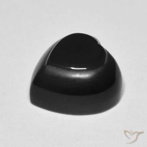 Ônix Preto Natural 4.35ct, Coração, Opaco