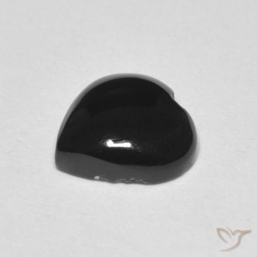Ônix preto natural 1,39ct, formato de coração, opaco