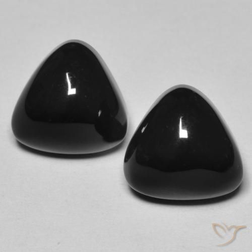 Pedras preciosas de Ônix Preto natural de 6.79 ct, Trilhão, Opaco