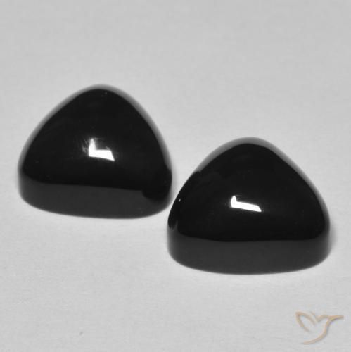 Pedras preciosas de Ônix Preto natural de 6.79 ct, Trilhão, Opaco