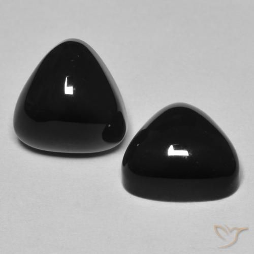 Pedras preciosas de Ônix Preto natural de 6.69 ct, Trilhão, Opaco