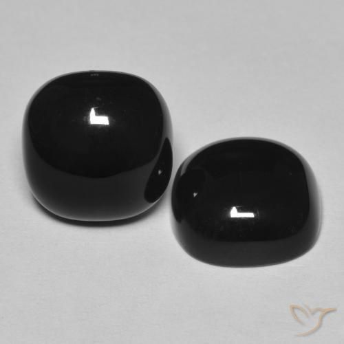 Pedras preciosas de Ônix Preto natural de 9.65 ct, Almofada, Opaco