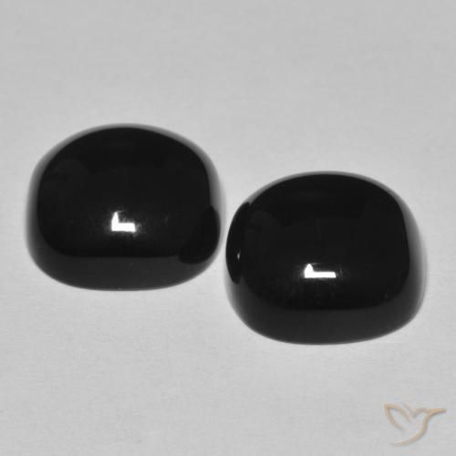 Pedras preciosas de Ônix Preto natural de 9.65 ct, Almofada, Opaco