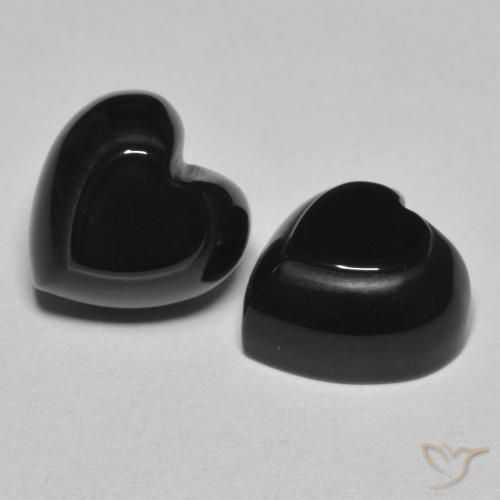 Pedras preciosas de Ônix Preto natural de 8.46 ct, Coração, Opaco