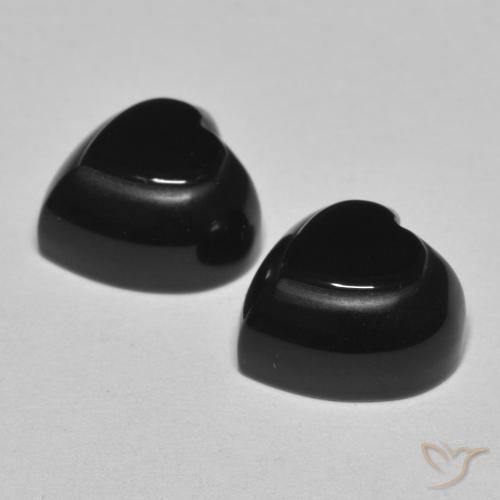 Pedras preciosas de Ônix Preto natural de 8.46 ct, Coração, Opaco