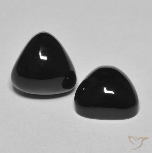 Pedras preciosas de Ônix Preto natural de 6.48 ct, Trilhão, Opaco