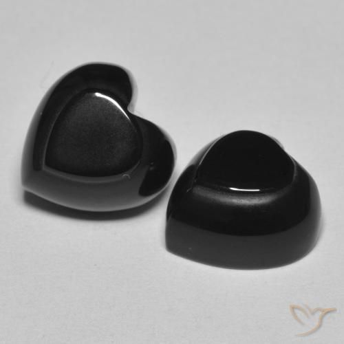 Pedras preciosas de Ônix Preto natural de 8.63 ct, Coração, Opaco