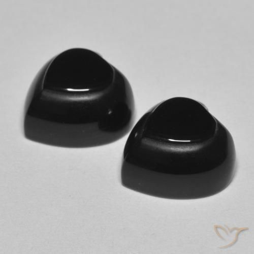 Pedras preciosas de Ônix Preto natural de 8.63 ct, Coração, Opaco