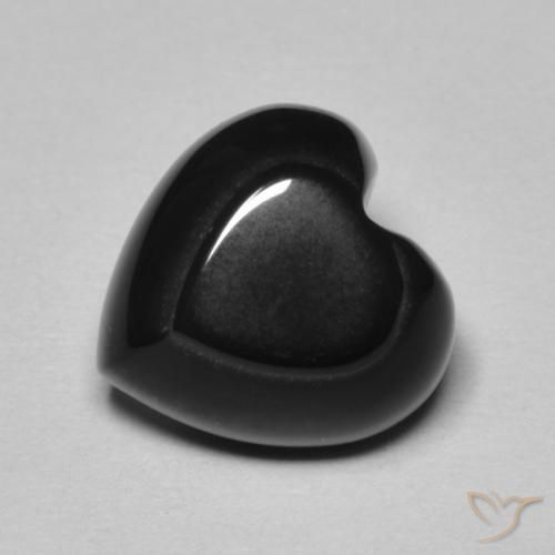 Ônix Preto Natural 4.30ct, Coração, Opaco