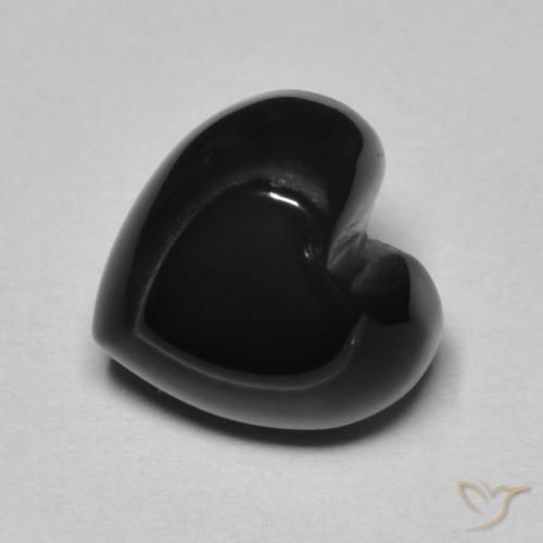 Ônix Preto Natural 4.24ct, Coração, Opaco