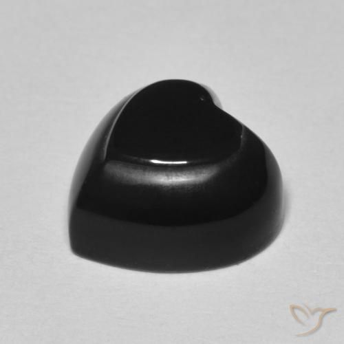 Ônix Preto Natural 4.24ct, Coração, Opaco