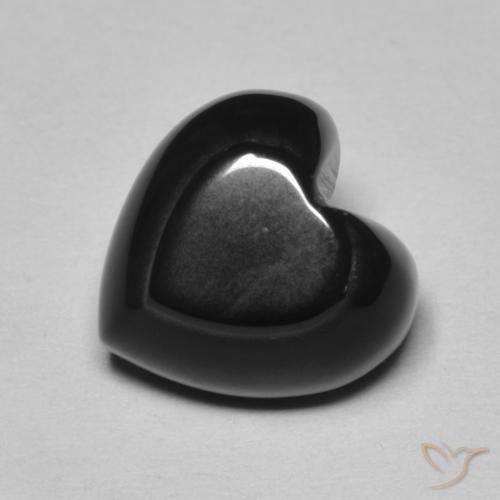 Ônix Preto Natural 4.24ct, Coração, Opaco