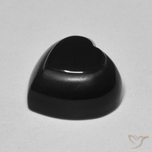 Ônix Preto Natural 4.24ct, Coração, Opaco