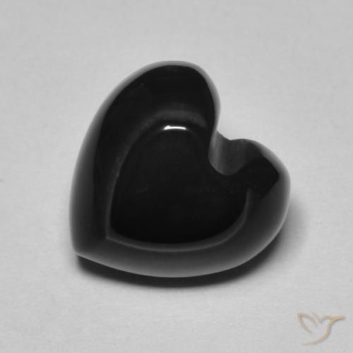 Ônix Preto Natural 4.10ct, Coração, Opaco