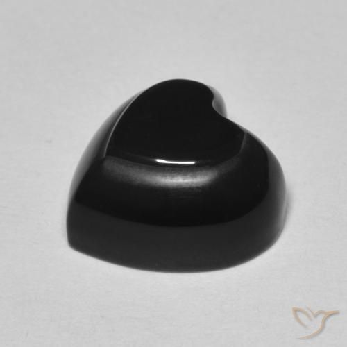 Ônix Preto Natural 4.10ct, Coração, Opaco