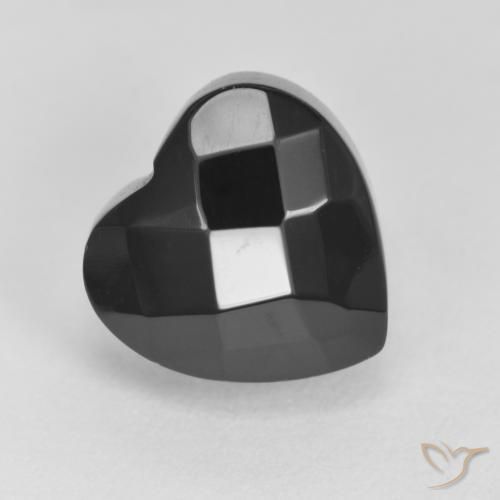 Ônix Preto Natural 4.38ct, Coração, Opaco