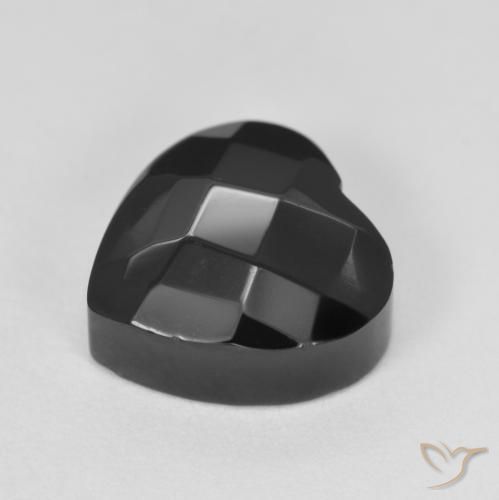 Ônix Preto Natural 4.38ct, Coração, Opaco
