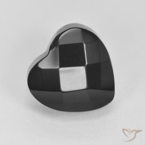 Ônix Preto Natural 4.16ct, Coração, Opaco