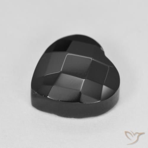 Ônix Preto Natural 4.16ct, Coração, Opaco