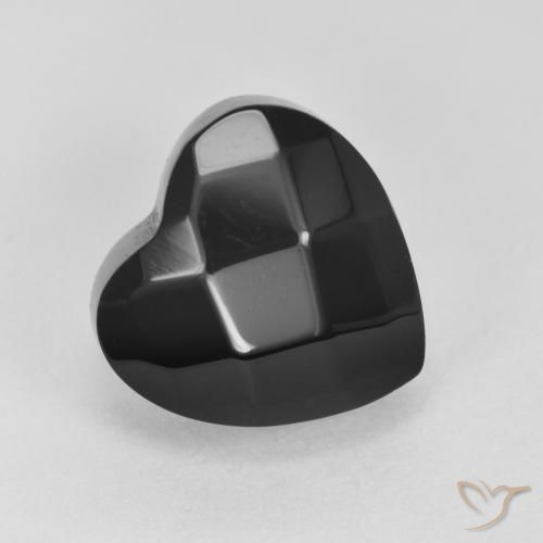 Ônix Preto Natural 4.19ct, Coração, Opaco