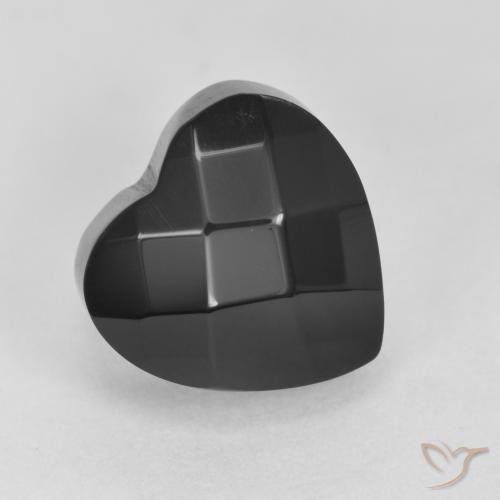 Ônix Preto Natural 4.35ct, Coração, Opaco