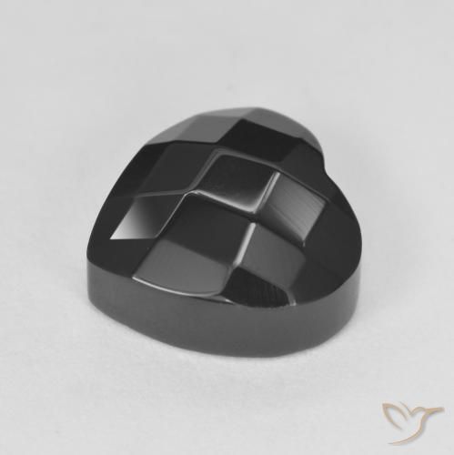 Ônix Preto Natural 4.35ct, Coração, Opaco
