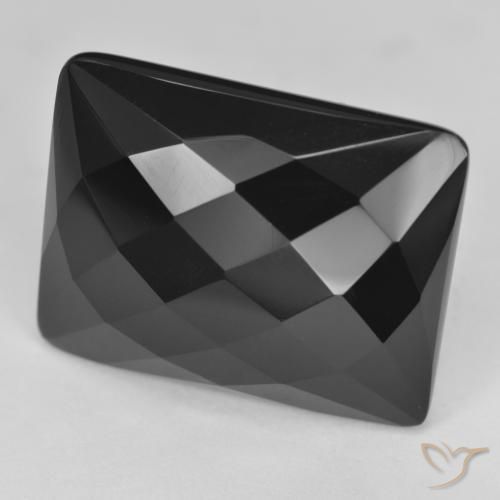 Ônix Preto Natural 26.38ct, baguete, Opaco
