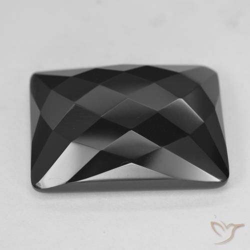 Ônix Preto Natural 26.38ct, baguete, Opaco