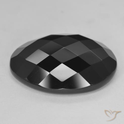Ônix Preto Natural 24.74ct, oval, Opaco