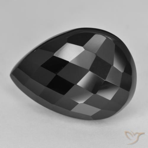 20.08ct Natural Preto Ônix, Formato de pêra, Opaco
