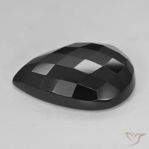 Ônix Preto Natural 20.08ct, Formato de pêra, Opaco