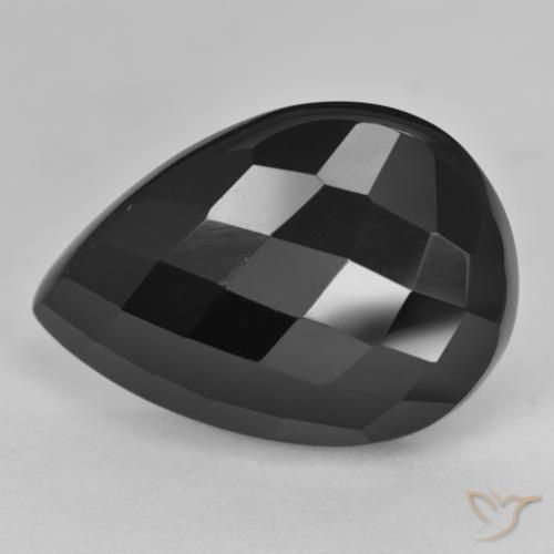 Ônix Preto Natural 20.08ct, Formato de pêra, Opaco