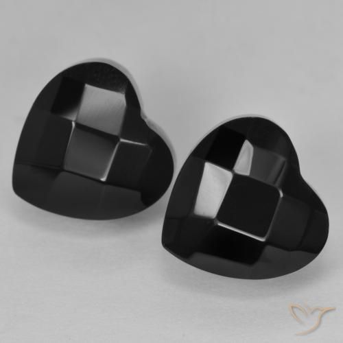 Pedras preciosas de Ônix Preto natural de 8.49 ct, Coração, Opaco