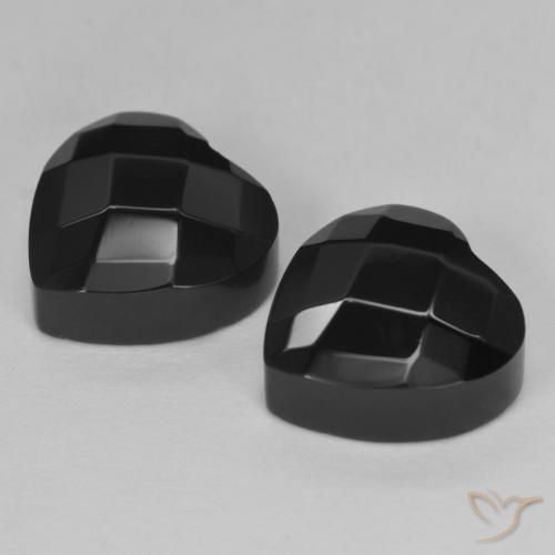 Pedras preciosas de Ônix Preto natural de 8.49 ct, Coração, Opaco