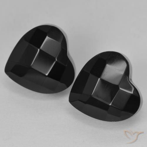 Pedras preciosas de Ônix Preto natural de 8.57 ct, Coração, Opaco