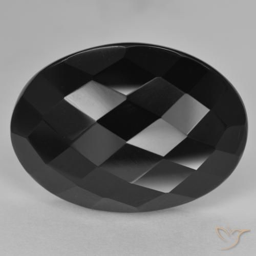 Ônix Preto Natural 20.56ct, oval, Opaco